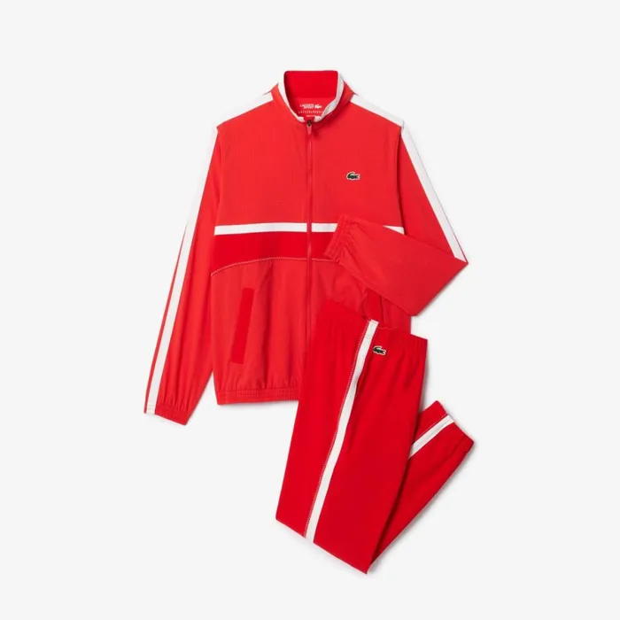 Matching Sets Men Lacoste Men039s Lacoste Sport X Novak Djokovic Sweatsuit Red Currant F8m