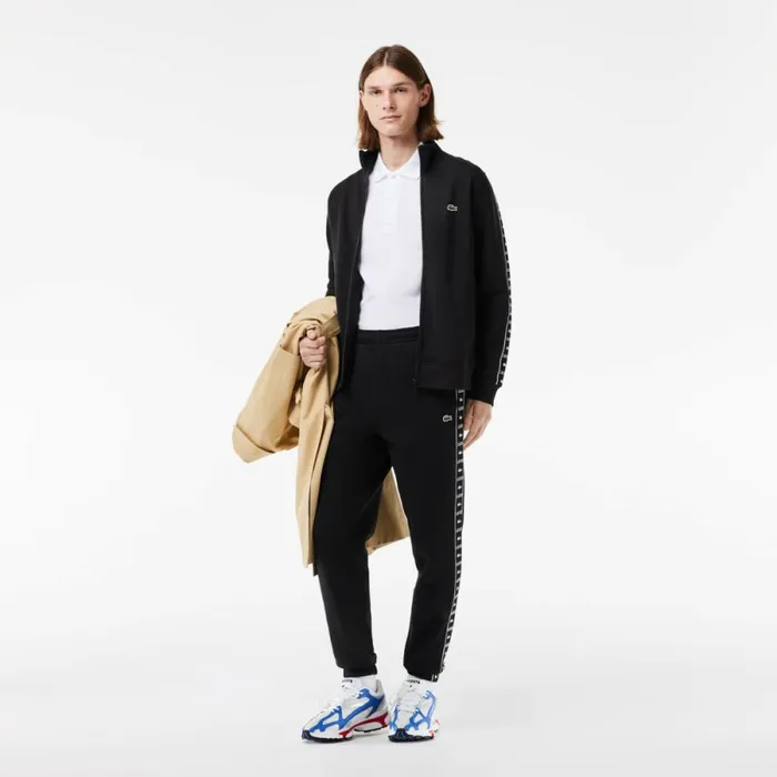 Matching Sets Men Lacoste Men039s Logo Stripe Sweatpants Black 031