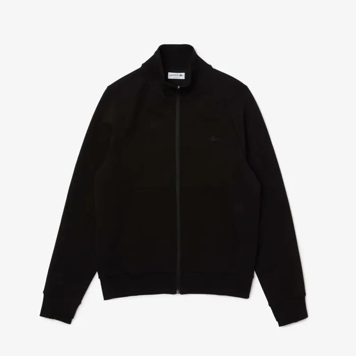 Matching Sets Men Lacoste Mens Cotton Blend ZipUp Sweatshirt Black 031