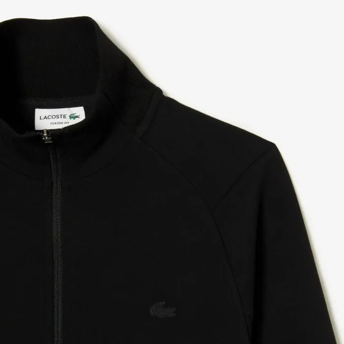 Matching Sets Men Lacoste Mens Cotton Blend ZipUp Sweatshirt Black 031