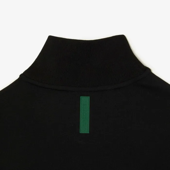 Matching Sets Men Lacoste Mens Cotton Blend ZipUp Sweatshirt Black 031