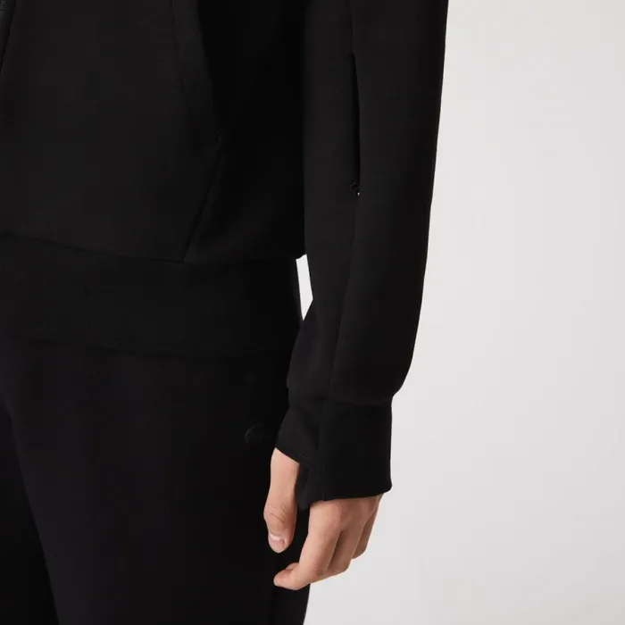 Matching Sets Men Lacoste Mens Cotton Blend ZipUp Sweatshirt Black 031