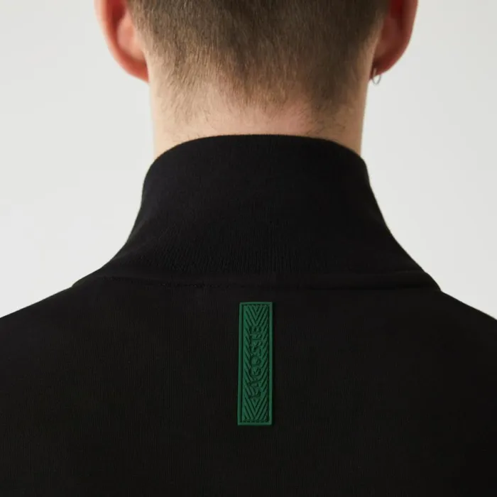 Matching Sets Men Lacoste Mens Cotton Blend ZipUp Sweatshirt Black 031