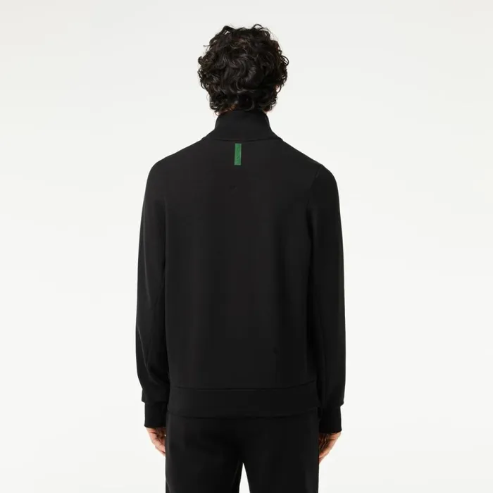Matching Sets Men Lacoste Mens Cotton Blend ZipUp Sweatshirt Black 031