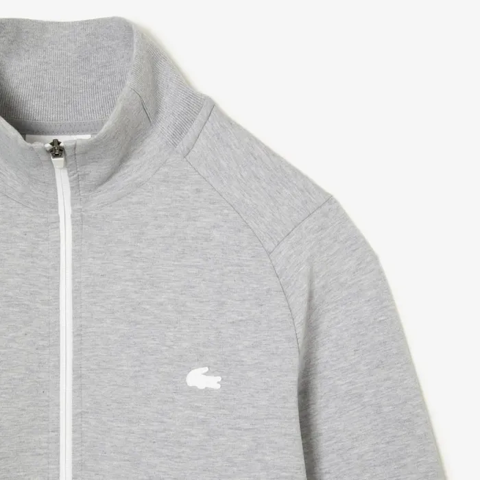 Matching Sets Men Lacoste Mens Cotton Blend ZipUp Sweatshirt Grey Chine Cca
