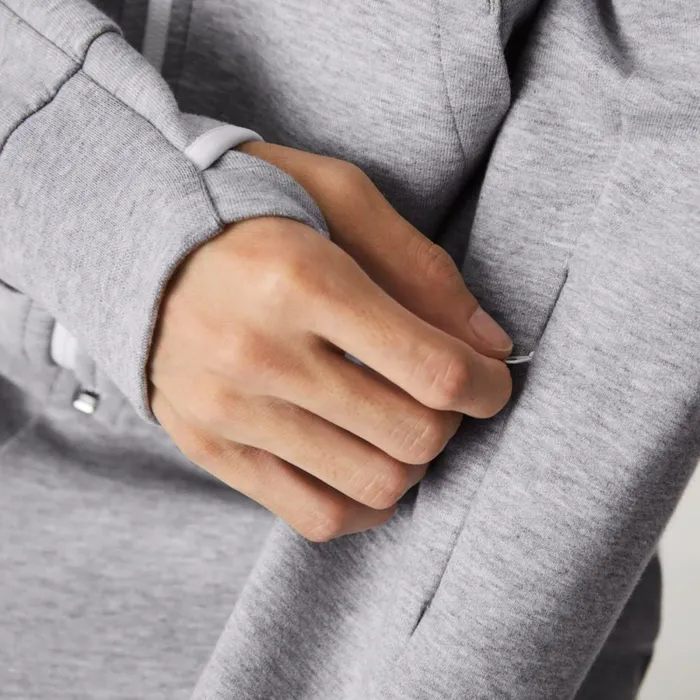 Matching Sets Men Lacoste Mens Cotton Blend ZipUp Sweatshirt Grey Chine Cca