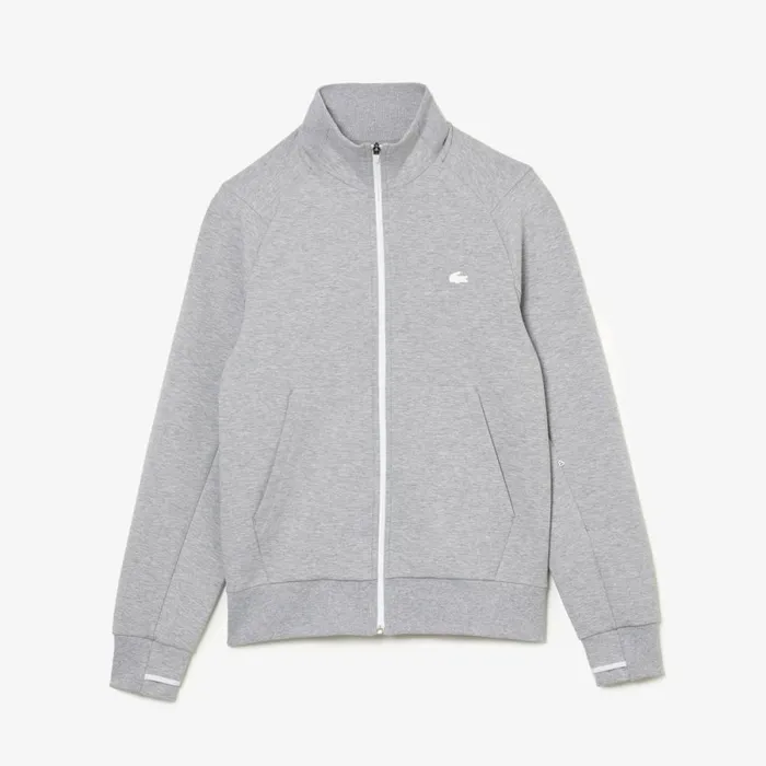Matching Sets Men Lacoste Mens Cotton Blend ZipUp Sweatshirt Grey Chine Cca