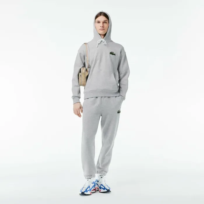 Matching Sets MenWomen Lacoste Unisex Loose Fit Hoodie Grey Chine Cca