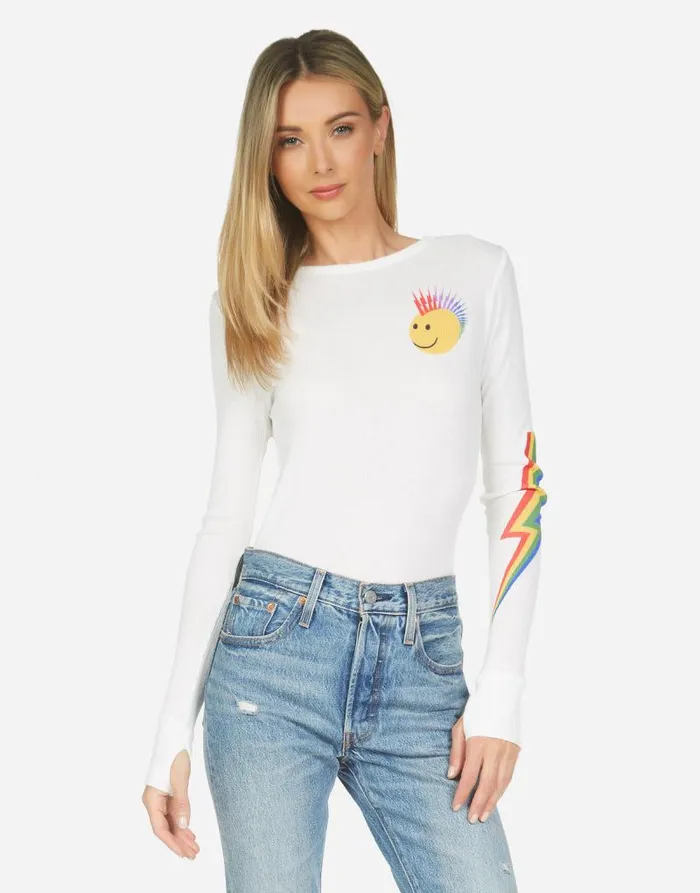McKinley Color Punk Happy Eye Milk Women Lauren Moshi Long Sleeve