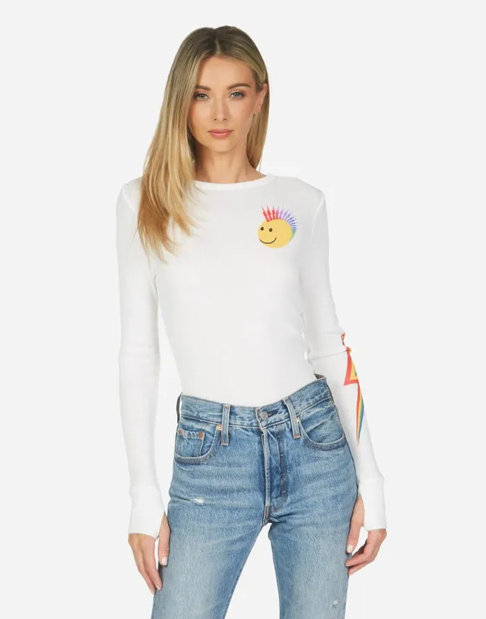 McKinley Color Punk Happy Eye Milk Women Lauren Moshi Long Sleeve