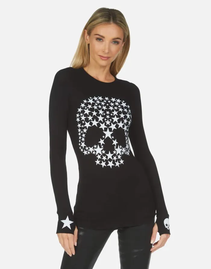 McKinley Star Skull Black Women Lauren Moshi Long Sleeve