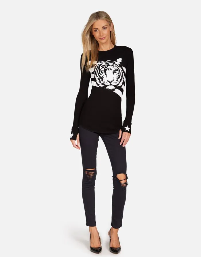 McKinley Tiger Stars U0026 Stripes Black Women Lauren Moshi Long Sleeve
