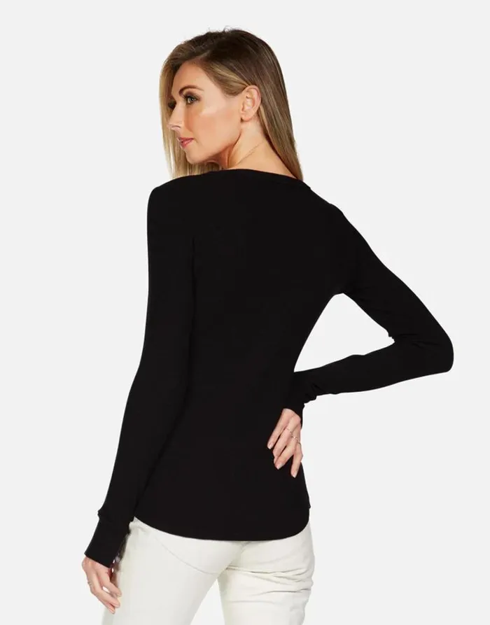 McKinley X Cracked Lightning Bolt Black Women Lauren Moshi Long Sleeve