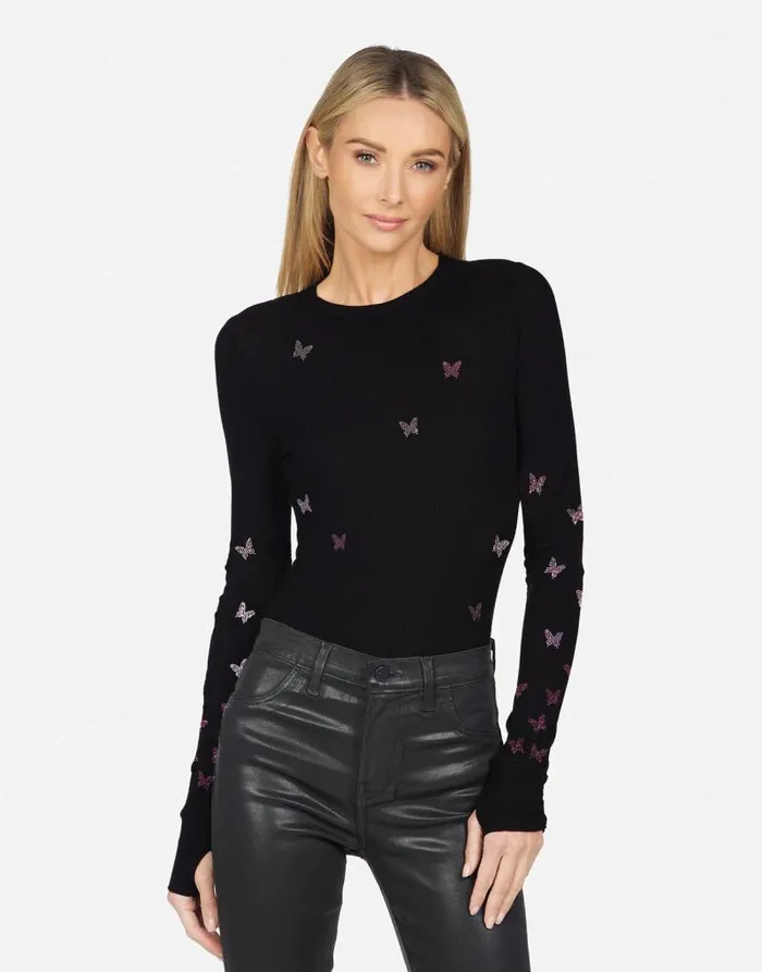 McKinley X Crystal Butterflies Black Women Lauren Moshi Long Sleeve