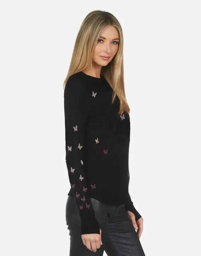 McKinley X Crystal Butterflies Black Women Lauren Moshi Long Sleeve