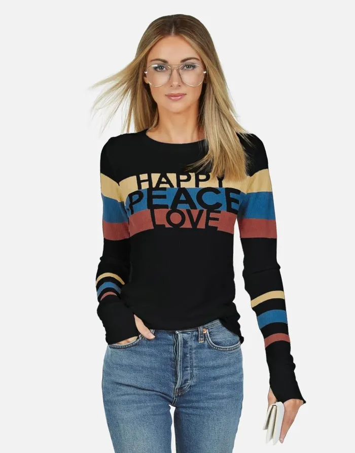 McKinley X Happy Peace Love Black Women Lauren Moshi Long Sleeve