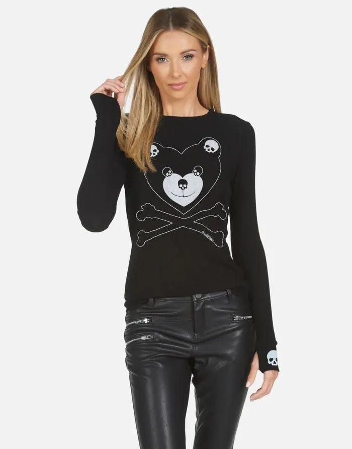 McKinley X Skull Love Bear Black Women Lauren Moshi Long Sleeve