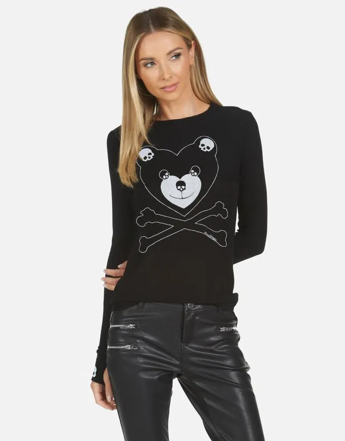McKinley X Skull Love Bear Black Women Lauren Moshi Long Sleeve