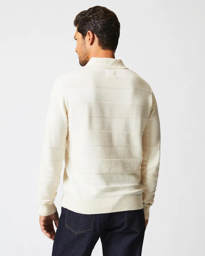Men American Rugby Sweater Polo Tinted White Billy Reid Polos Tees and Henleys