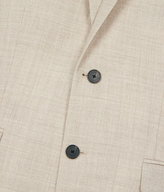 Men Blazers and Suits THE KOOPLES Beige Wool Suit Fitted Jacket