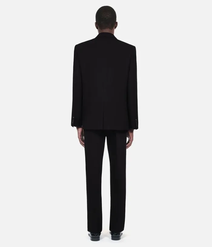 Men Blazers and Suits THE KOOPLES Black Wool Jacket With Lambskin Details Men Blazers and Suits THE KOOPLES Black Wool Jacket With Lambskin Details