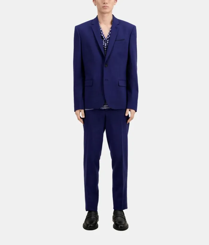 Men Blazers and Suits THE KOOPLES Bright Blue Wool Suit Jacket