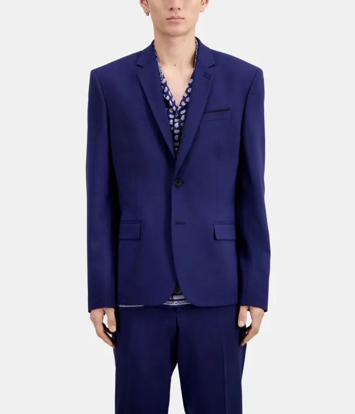 Men Blazers and Suits THE KOOPLES Bright Blue Wool Suit Jacket