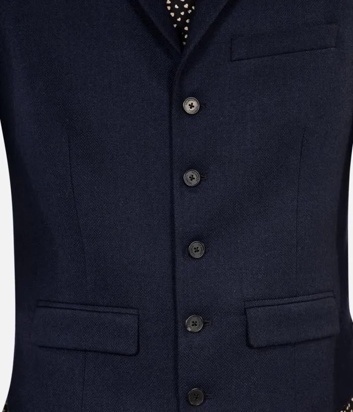 Men Blazers and Suits THE KOOPLES Navy Blue Wool Blend Waistcoat Men Blazers and Suits THE KOOPLES Navy Blue Wool Blend Waistcoat