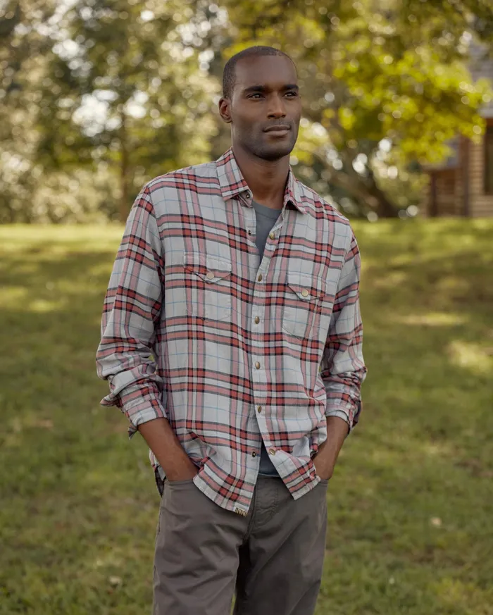 Men Bold Plaid Western Snap Front Shirt Greymulti Billy Reid Shirting