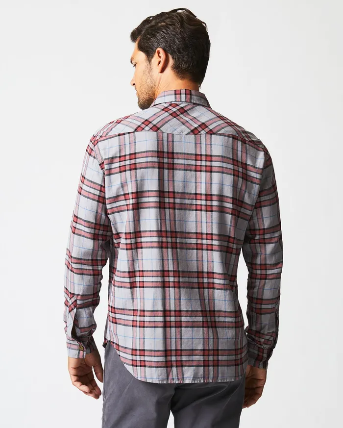 Men Bold Plaid Western Snap Front Shirt Greymulti Billy Reid Shirting