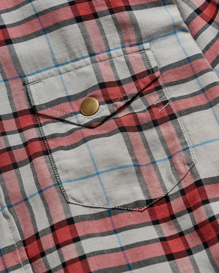 Men Bold Plaid Western Snap Front Shirt Greymulti Billy Reid Shirting