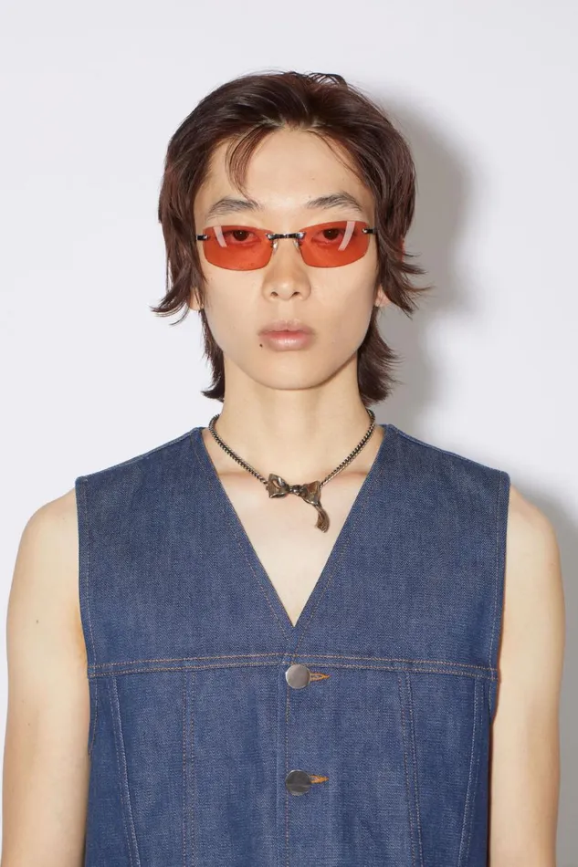 Men Bow Necklace Antique Silver Acne Studios Jewellery