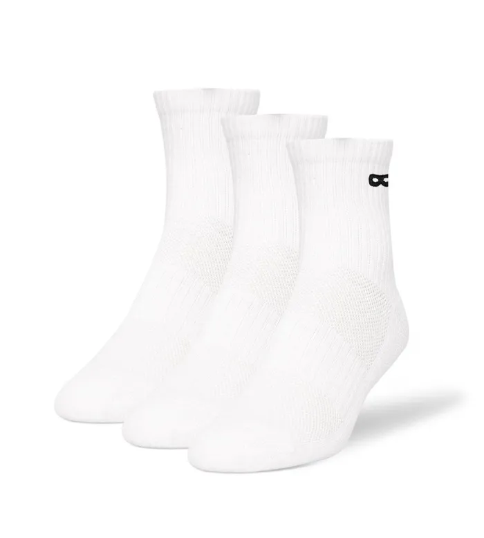 Men Bowo Cushion Ankle White Black Socks 3 Pack Pair Of Thieves Ankle