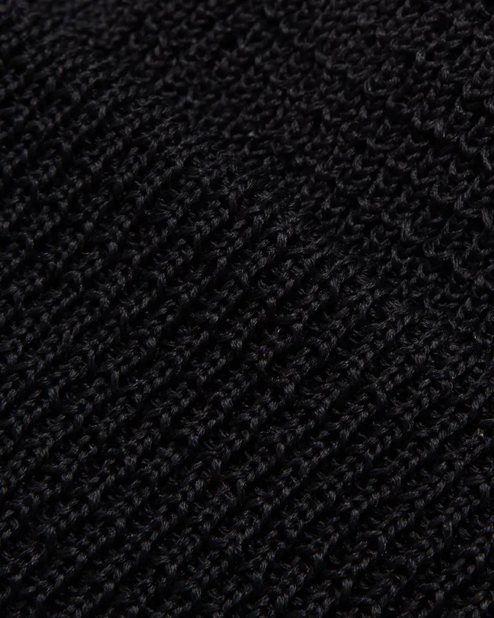 Men Cableami Waffle Beanie Hat Black YMC Headwear