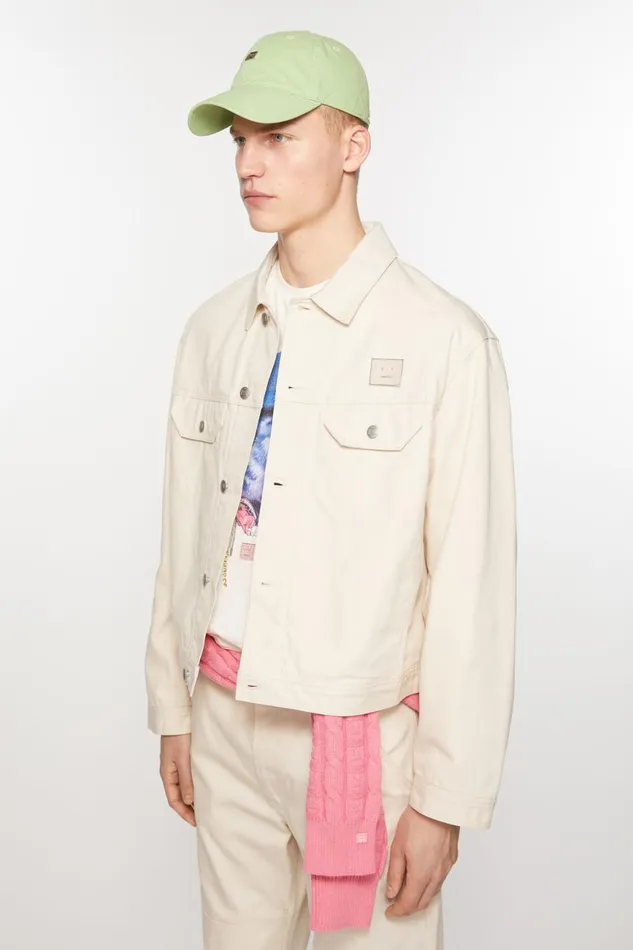 Men Canvas Jacket Oatmeal Melange Acne Studios Outerwear