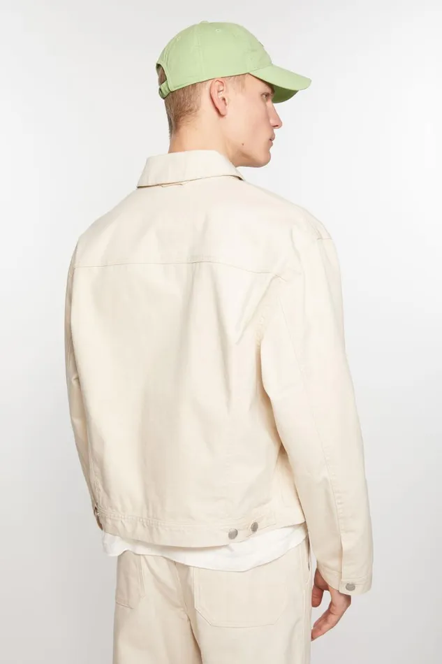 Men Canvas Jacket Oatmeal Melange Acne Studios Outerwear