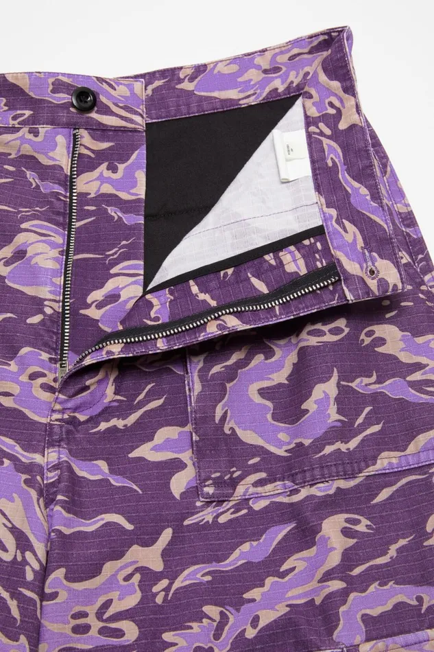 Men Cargo Print Trousers Purple Multi Acne Studios Trousers