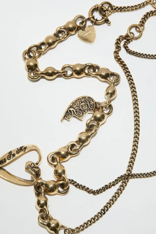 Men Charm Necklace Antique Gold Acne Studios Jewellery