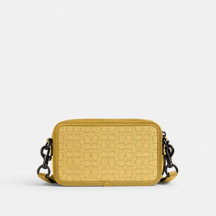 Men Charter Slim Crossbody In Micro Signature Jacquard Yellowflax Coach Messenger and Crossbody