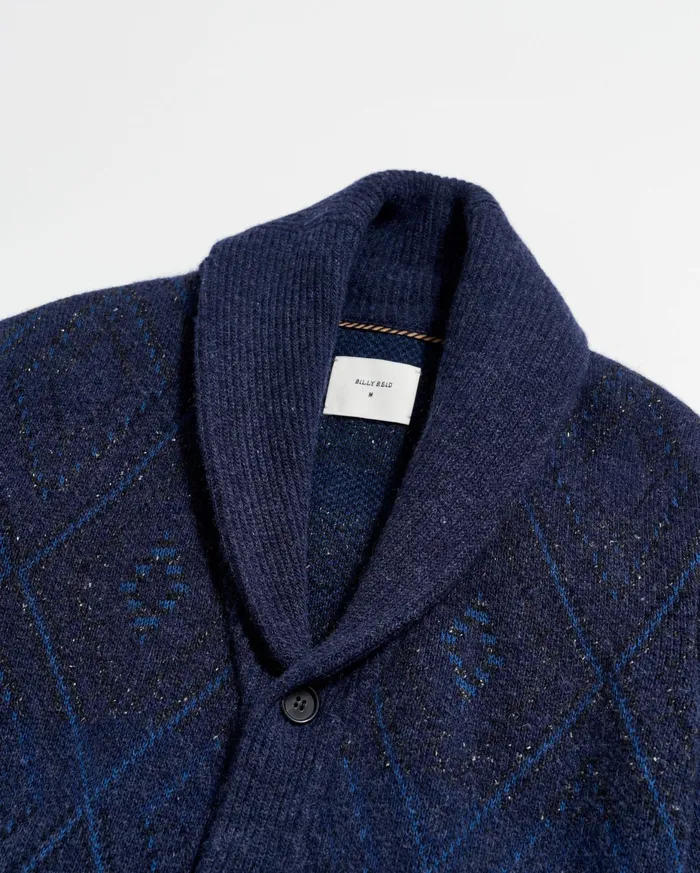 Men Chevron Ranch Cardigan Navy Billy Reid Sweaters and Sweatshirts