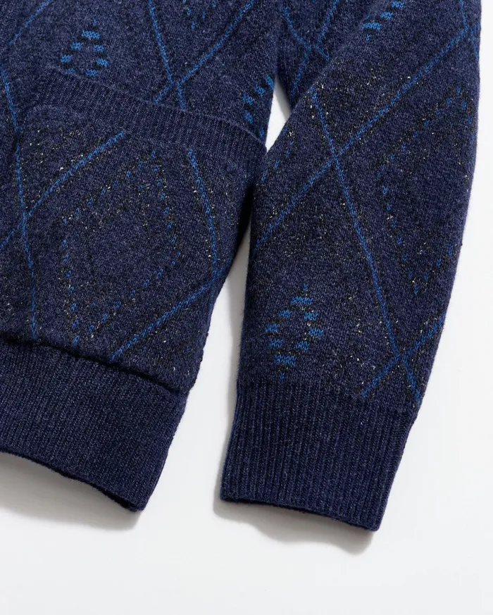 Men Chevron Ranch Cardigan Navy Billy Reid Sweaters and Sweatshirts