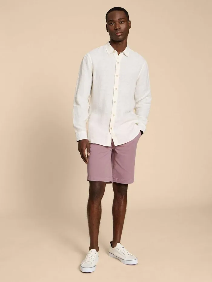 Men CHINOS White Stuff Sutton Organic Chino Short Dusty Pink