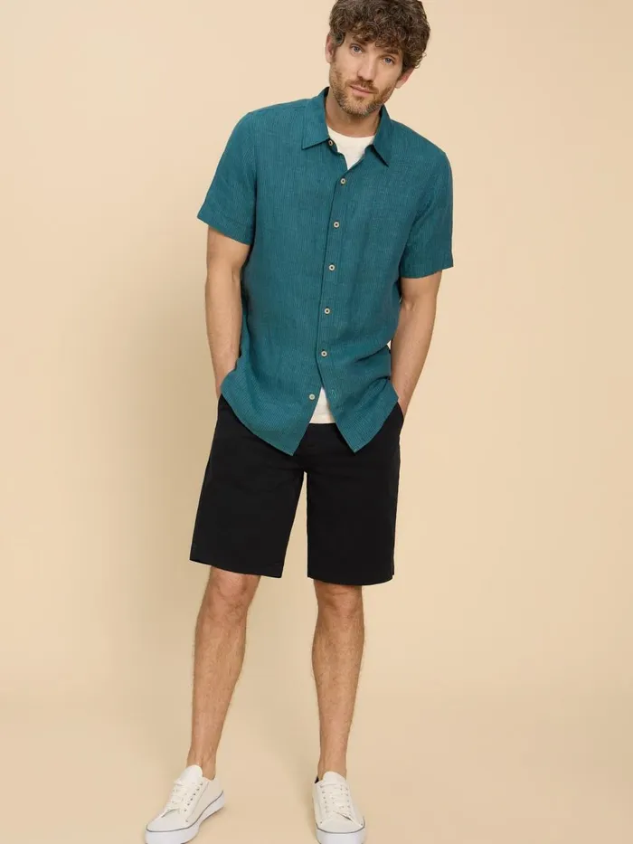 Men CHINOS White Stuff Sutton Organic Chino Short Washed Black Men CHINOS White Stuff Sutton Organic Chino Short Washed Black
