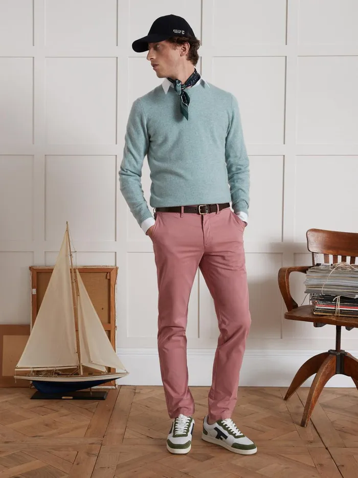Men Clothing Cyrillus Chino Trousers Rose