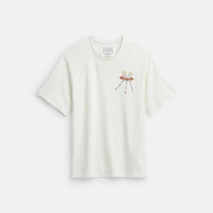 Men Coach X Observed By Us T Shirt Cream Multi Coach Tops and Bottoms
