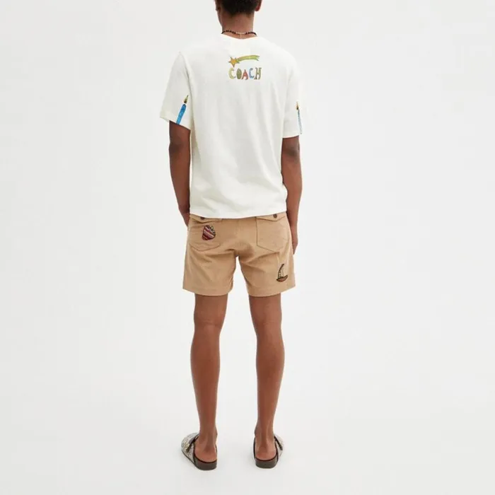 Men Coach X Observed By Us T Shirt Cream Multi Coach Tops and Bottoms