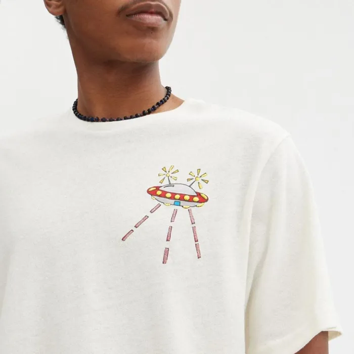 Men Coach X Observed By Us T Shirt Cream Multi Coach Tops and Bottoms
