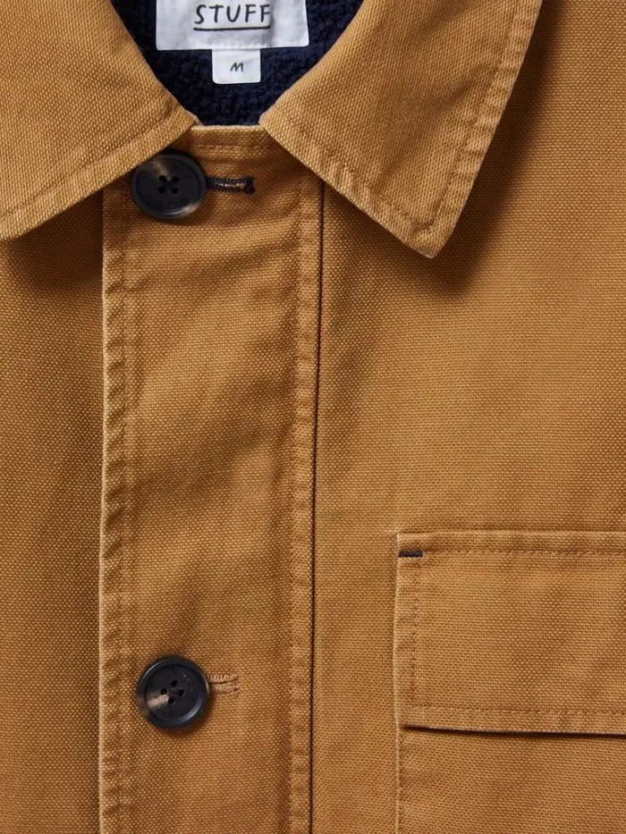 Men COATS and JACKETS White Stuff Canvas Trucker Dark Tan