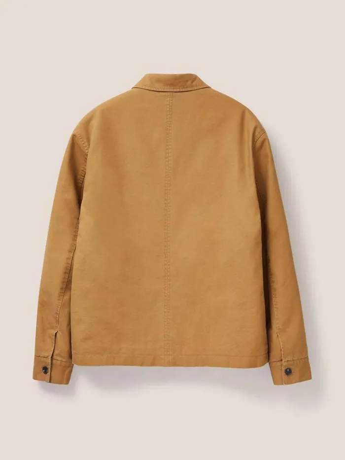 Men COATS and JACKETS White Stuff Canvas Trucker Dark Tan