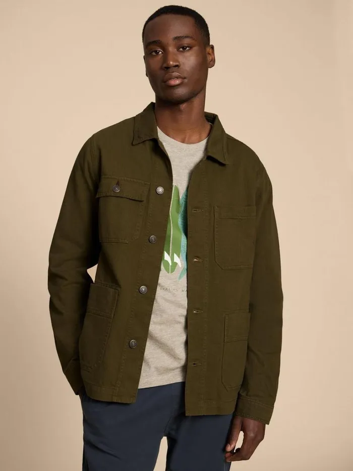 Men COATS and JACKETS White Stuff Kynman Workwear Jacket Khaki Green